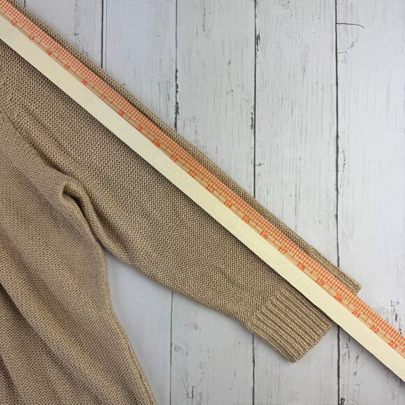 NWT Talbots Beige Metallic Knit Scoop Neck 3/4 Sleeve Tunic Sweater Size 1XP - Picture 11 of 13